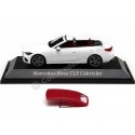 Cochesdemetal.es 2024 Mercedes-Benz Cle Convertible (A236) BLANCO OPALO BRILLANTE / ROJO 1:43 CONCESSIONNAIRE ÉDITION B6