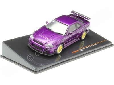 Cochesdemetal.es 2002 Nissan Skyline GT-R (R34) Custom RHD Púrpura Metalizado 1:43 IXO Models CLC526N.22