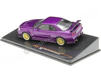 Cochesdemetal.es 2002 Nissan Skyline GT-R (R34) Custom RHD Púrpura Metalizado 1:43 IXO Models CLC526N.22 2