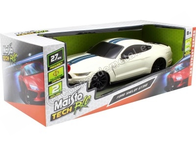 Cochesdemetal.es 2021 Ford Shelby GT350 Blanco/Azul Radio Control 1:24 Maisto Tech R/C 31384B