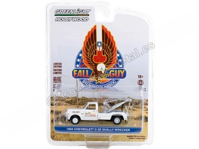 Cochesdemetal.es 1969 Chevrolet C-30 Dually Wrecker "Fall Guy Stuntman Association" 1:64 Greenlight 44965B 2