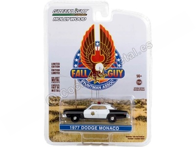 Cochesdemetal.es 1977 Dodge Monaco County Sheriff Department "Fall Guy Stuntman Association" 1:64 Greenlight 44965D 2