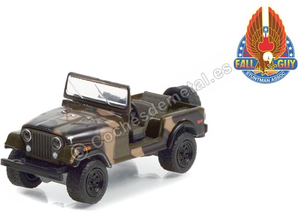 Cochesdemetal.es 1981 Jeep CJ-7 Camuflaje "Fall Guy Stuntman Association" 1:64 Greenlight 44965E