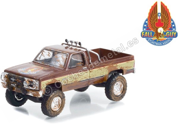 Cochesdemetal.es 1982 GMC K-2500 Sierra Grande Wideside "Fall Guy Stuntman Association" 1:64 Greenlight 44965F