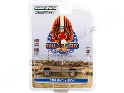 Cochesdemetal.es 1982 GMC K-2500 Sierra Grande Wideside "Fall Guy Stuntman Association" 1:64 Greenlight 44965F 2