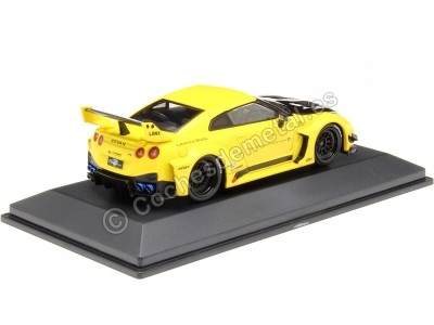 Cochesdemetal.es 2022 Nissan GT-R (R35) Liberty Walk Body Kit Amarillo/Negro 1:43 Solido S4311206 2