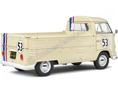 Cochesdemetal.es 1950 Volkswagen VW T1 Pick-Up "Racer Nº53 Herbie" Crema 1:18 Solido S1806708 2