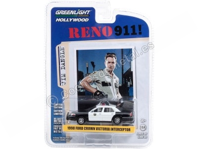 Cochesdemetal.es 1998 Ford Crown Victoria Police Interceptor Reno 911 "Hollywood Series 38" 1:64 Greenlight 44980B 2