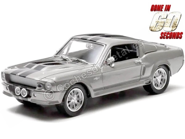 Cochesdemetal.es 1967 Shelby GT 500E Eleanor "60 Segundos" Gris/Negro 1:64 Greenlight 44742