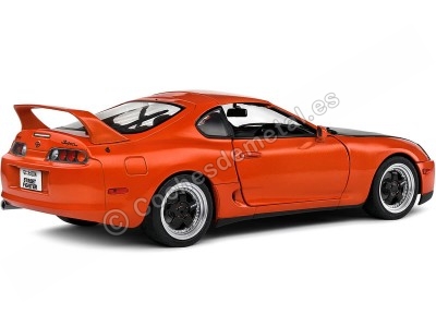 Cochesdemetal.es 1993 Toyota Supra MK4 (A80) Streetfighter Targa Naranja/Negro 1:18 Solido S1807605 2