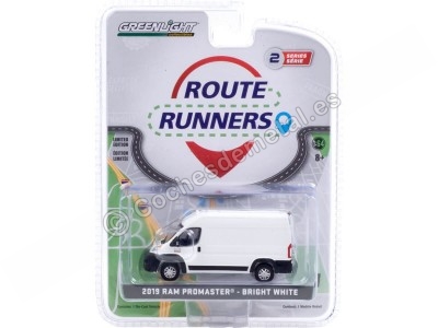 Cochesdemetal.es 2019 Dodge Ram ProMaster 2500 Cargo Con Techo Alto "Route Runners Series 2" 1:64 Greenlight 53020F 2