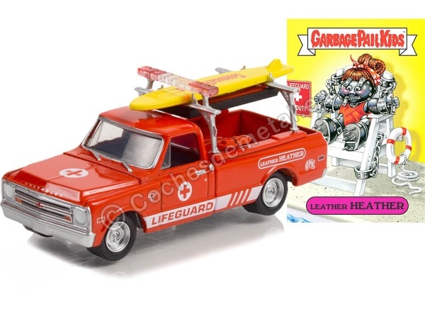 Cochesdemetal.es 1968 Chevrolet C-10 Lifeguard on Duty "Garbage Pail Kids Series 4" 1:64 Greenlight 54070C