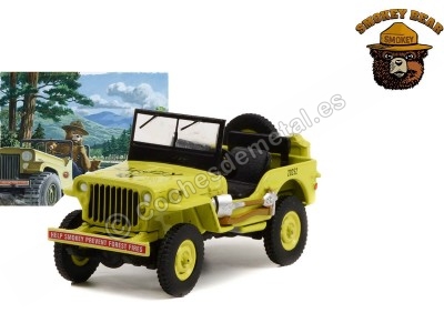 Cochesdemetal.es 1942 Willys MB Jeep "Smokey Bear Series 1" 1:64 Greenlight 38020A