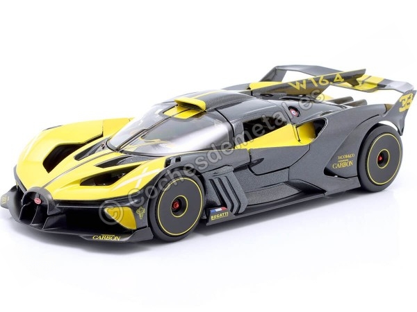 Cochesdemetal.es 2020 Bugatti Bolide W16.4 Amarillo/Carbón 1:24 Maisto 32911