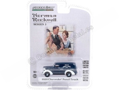 Cochesdemetal.es 1939 Chevrolet Panel Truck "Norman Rockwell Series 5" 1:64 Greenlight 54080A 2