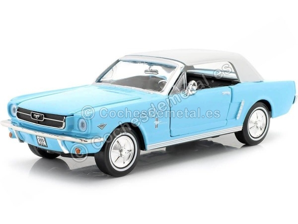 CARSDEMETAL.ES 1964 Ford Mustang 1/2 Hardtop "007 James Bond Trueno Operation" Blue / White 1:24 Max 79855 Motor