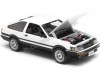 Cochesdemetal.es 1985 Toyota Corolla Levin RHD (AE86) "Initial D" Blanco/Negro Con Ruedas de Repuesto y Modificable 1:24 Sun ...