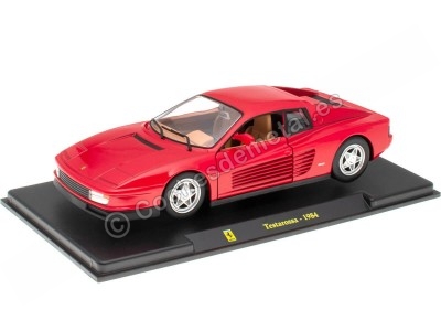 Cochesdemetal.es 1984 Ferrari Testarossa Rojo 1:24 Editorial Salvat AB24F008