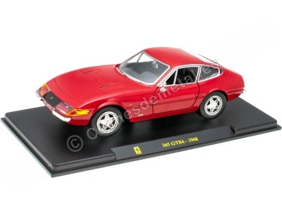 Cochesdemetal.es 1968 Ferrari 365 GTB4 Rojo 1:24 Editorial Salvat AB24F011