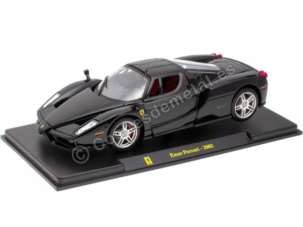 Cochesdemetal.es 2002 Ferrari Enzo Negro 1:24 Editorial Salvat AB24F005