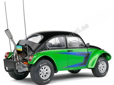 Cochesdemetal.es 1976 Volkswagen VW Beetle Escarabajo "Baja Bug" Verde/Negro Decorado 1:18 Solido S1809603 2