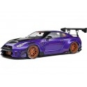 Cochesdemetal.es 2022 Nissan GT-R (R35) Liberty Walk Kit Type 2 "Purplezilla" Púrpura Metalizado/Negro 1:18 Solido S1805812