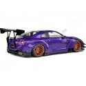 CARSDEMETAL.ES 2022 Nissan GT-R (R35) Liberty Walk Kit Type 2 "Purnezilla" Purple Metallic / Black 1:18 Solino S1805812