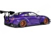 CARSDEMETAL.ES 2022 Nissan GT-R (R35) Liberty Walk Kit Type 2 "Purnezilla" Purple Metallic / Black 1:18 Solino S1805812