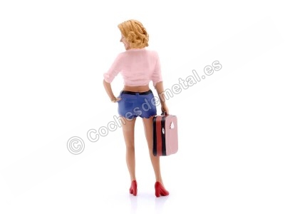 Cochesdemetal.es Figura de Resina "Figurantes - Chica con Maleta" 1:18 American Diorama 18706 2