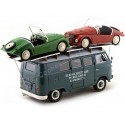 Cochesdemetal.es 1958 Volkswagen VW T1 Minibus Car Transporter Azul + 2X F-125 Spider Verde/Rojo 1:18 Schuco 0278