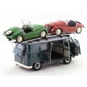 Cochesdemetal.es 1958 Volkswagen VW T1 Minibus Car Transporter Azul + 2X F-125 Spider Verde/Rojo 1:18 Schuco 0278