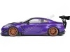 CARSDEMETAL.ES 2022 Nissan GT-R (R35) Liberty Walk Kit Type 2 "Purnezilla" Purple Metallic / Black 1:18 Solino S1805812