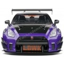 CARSDEMETAL.ES 2022 Nissan GT-R (R35) Liberty Walk Kit Type 2 "Purnezilla" Purple Metallic / Black 1:18 Solino S1805812