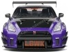 CARSDEMETAL.ES 2022 Nissan GT-R (R35) Liberty Walk Kit Type 2 "Purnezilla" Purple Metallic / Black 1:18 Solino S1805812