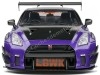 Cochesdemetal.es 2022 Nissan GT-R (R35) Liberty Walk Kit Type 2 "Purplezilla" Púrpura Metalizado/Negro 1:18 Solido S1805812