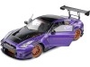 Cochesdemetal.es 2022 Nissan GT-R (R35) Liberty Walk Kit Type 2 "Purplezilla" Púrpura Metalizado/Negro 1:18 Solido S1805812