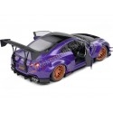 CARSDEMETAL.ES 2022 Nissan GT-R (R35) Liberty Walk Kit Type 2 "Purnezilla" Purple Metallic / Black 1:18 Solino S1805812