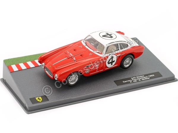 Cochesdemetal.es 1953 Ferrari 340 Mexico Nº4 Hill/Ginther Carrera Panamericana 1:43 Editorial Salvat ABFRT009