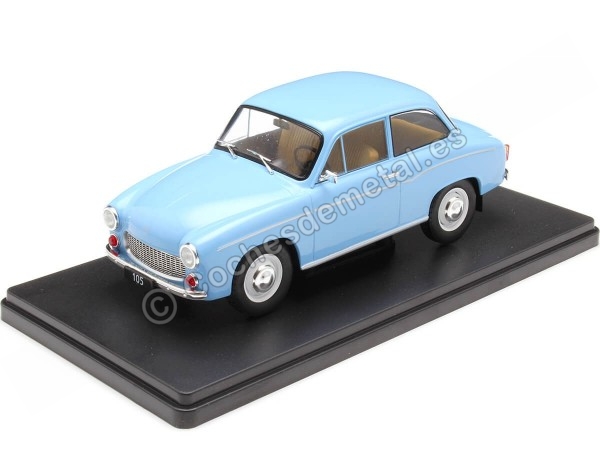 Cochesdemetal.es 1975 Syrena 105 Azul Claro 1:24 WhiteBox 124218