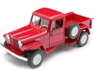 Cochesdemetal.es 1947 Jeep Willys Pickup Rojo 1:24 Welly 24116