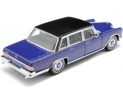Cochesdemetal.es 1963 Mercedes-Benz 600 (W100) Azul/Negro 1:24 Welly 24121 2