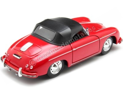 Cochesdemetal.es 1956 Porsche 356A Speedster 1600 Super Convertible Rojo 1:24 Welly 24106 2
