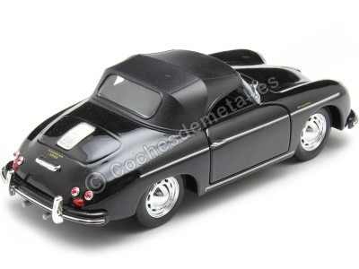 Cochesdemetal.es 1956 Porsche 356A Speedster 1600 Super Convertible Negro 1:24 Welly 24106 2