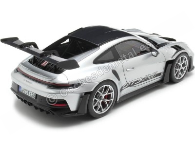 Cochesdemetal.es 2022 Porsche 911 GT3 RS con Pack Weissach GT Plateado/Negro 1:18 Norev 187366 2