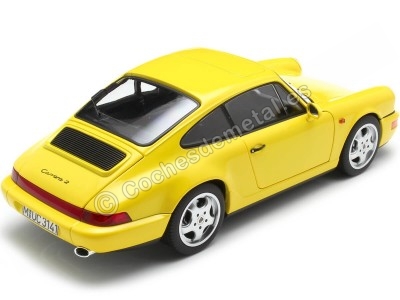 Cochesdemetal.es 1992 Porsche 911 (964) Carrera 2 Amarillo 1:18 Norev HQ 187328 2