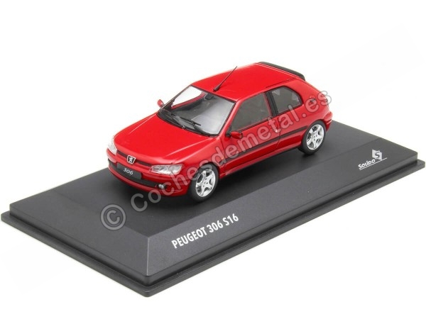 Cochesdemetal.es 2002 Peugeot 306 S16 16V 167hp Rojo Vallelunga 1:43 Solido S4311403