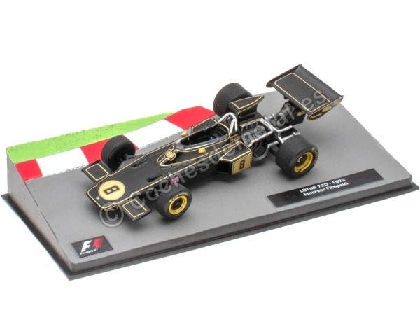 Cochesdemetal.es 1972 Lotus 72D Nº8 Emerson Fittipaldi Ganador GP F1 España y Campeón del Mundo 1:43 Editorial Salvat ABF1M005A