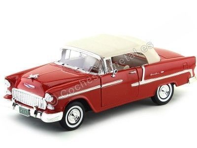 1955 Chevrolet Bel Air Convertible Rojo 1:18 Motor Max 73184 Cochesdemetal.es