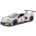 Cochesdemetal.es 2020 Chevrolet Corvette C8.R 6.2L V8 Nº4 Presentation Car Plateado/Amarillo 1:24 Bburago 18-28024