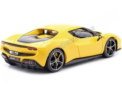 Cochesdemetal.es 2021 Ferrari 296 GTB Hybrid 830HP V6 Amarillo 1:18 Bburago 16018 2